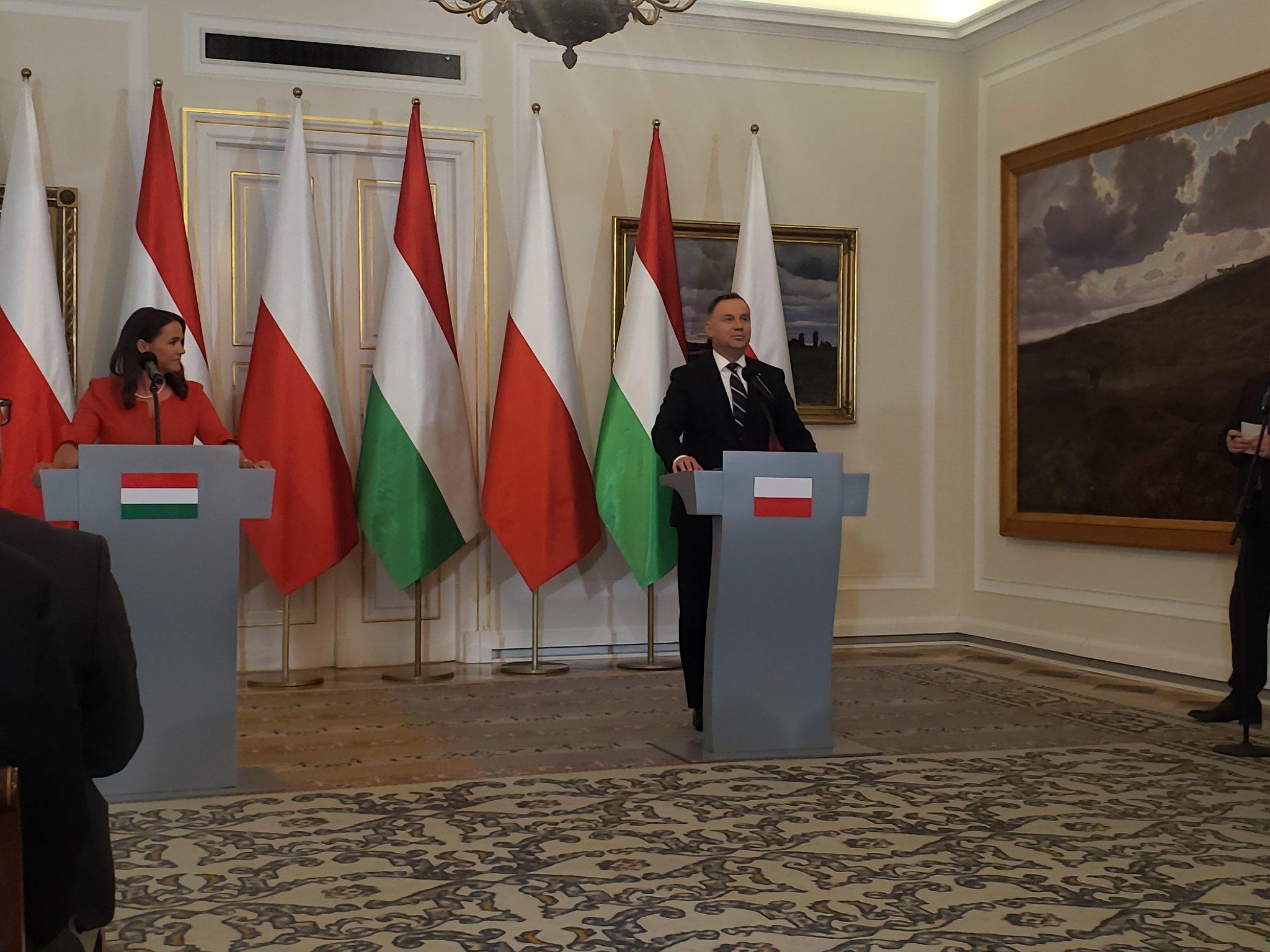 Katalin Novak i Andžej Duda na pres-konferenciji nakon sastanka - Avaz