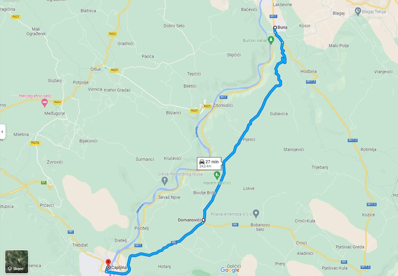 Buna-Domanovići-Čapljina (u dužini od 24 km) - Avaz