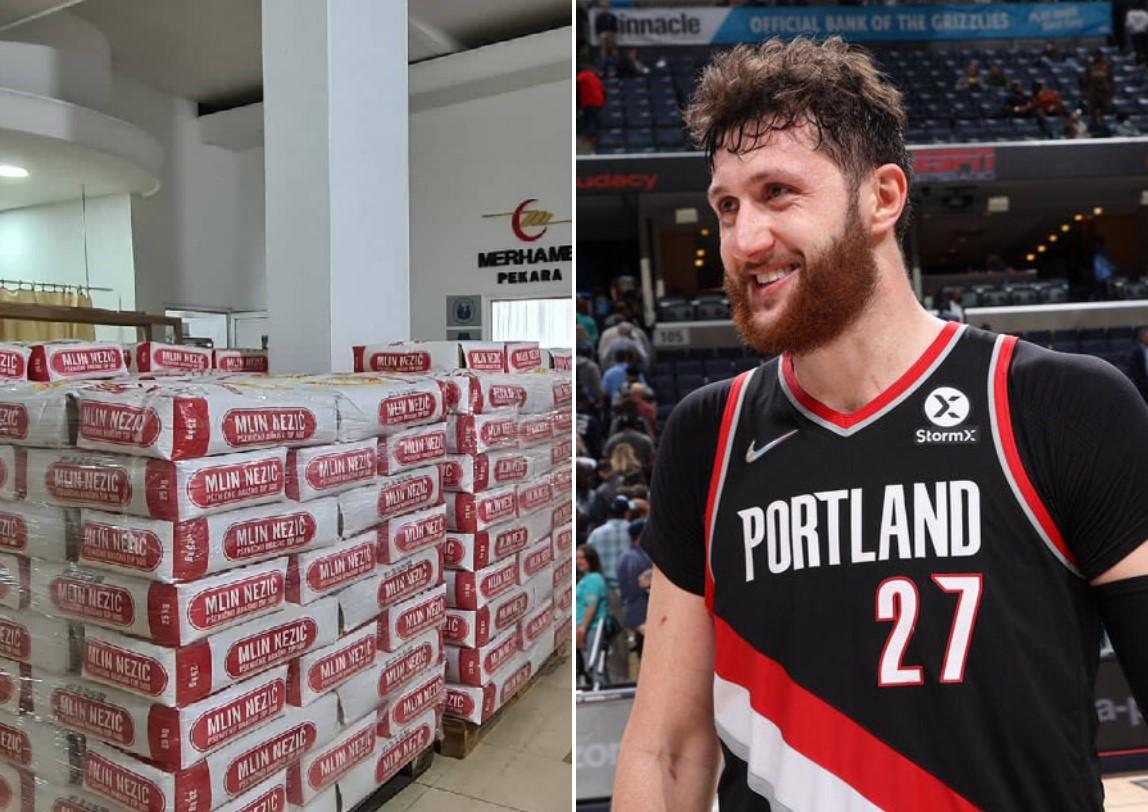 Jusuf Nurkić i "Pomozi.ba" donirali 15 tona brašna za Narodnu pekaru "Imaret"