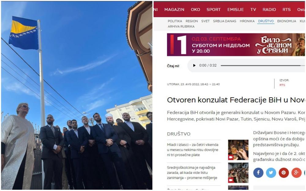 RTS otvaranje konzulata BiH u Novom Pazaru nazvao konzulatom FBiH