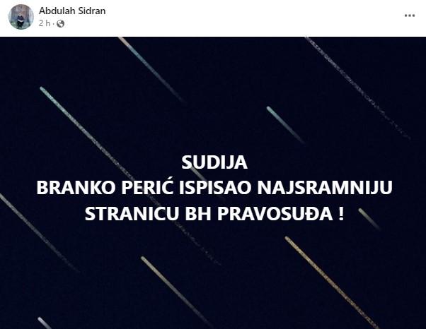 Objava na Facebooku - Avaz