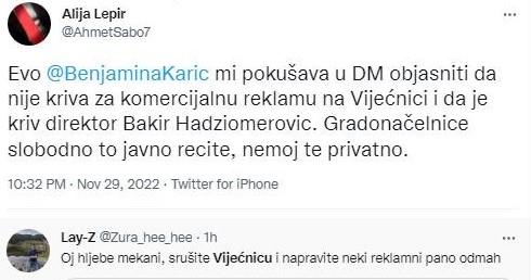 Objava na Twitteru - Avaz