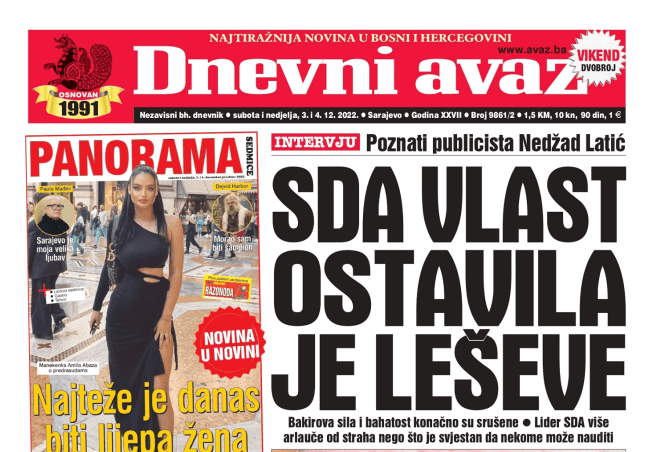 U dvobroju "Dnevnog avaza" čitajte: SDA vlast ostavila je leševe