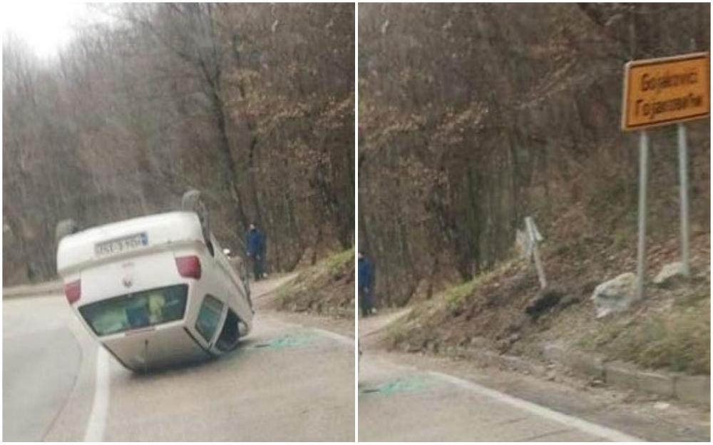 Saobraćajna nesreća kod Kladnja: Automobil se prevrnuo na krov