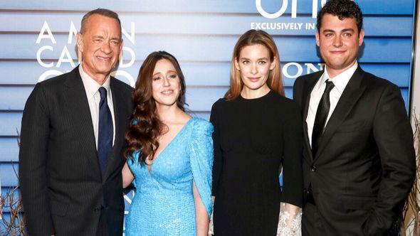 Actors Tom Hanks, from left, Mariana Trevino, Rachel Keller and Truman Hanks attends a special screening of "A Man Called Otto" at Dot Dash Meredith on Monday, Jan. 9, 2023, in New York - Avaz