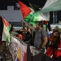 Podrška Palestini na fudbalskoj utakmici u Kolumbiji