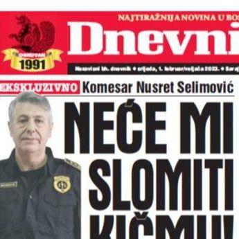 Danas u "Dnevnom avazu" čitajte: Neće mi slomiti kičmu!