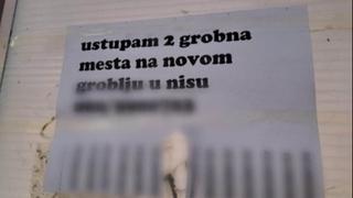 Oglas nasmijao mnoge: Nišlija nudi ustupanje grobnih mjesta