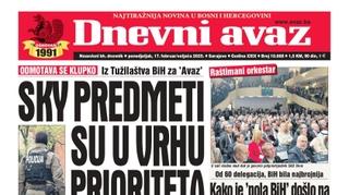 U današnjem "Dnevnom avazu" čitajte koji su predmeti prioritet u radu Tužilaštva BiH