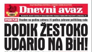 U današnjem "Dnevnom avazu" čitajte o opasnom planu nakon presude: Dodik žestoko udario na BiH!