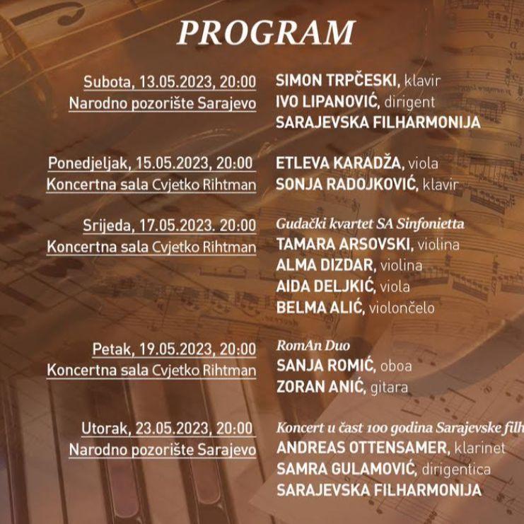 29. Sarajevske večeri muzike: Bogat program