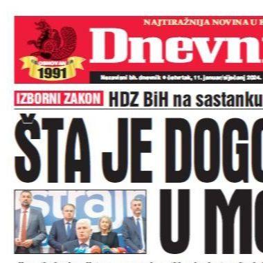 U današnjem "Dnevnom avazu" čitajte: Šta je dogovoreno u Mostaru