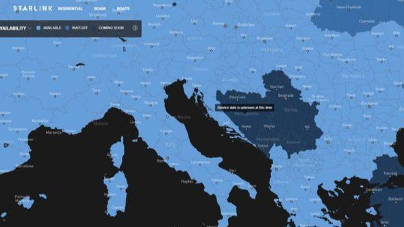 Mapa Starlinka - Avaz