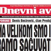 U današnjem "Dnevnom avazu" čitajte razgovor s Denisom Bećirovićem: Na velikom smo ispitu, ovo moramo uraditi