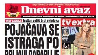 U današnjem "Dnevnom avazu" čitajte: Pojačava se istraga po prijavi Garaplije