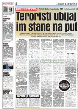 Tekst iz "Dnevnog avaza" objavljen 9. januara 2015. godine - Avaz