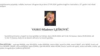 Ovo je likvidirani škaljarac Vasko Lješković: Ubijen iz snajpera dok je ručao u dvorištu