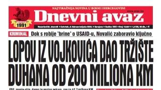 U današnjem "Dnevnom avazu" čitajte o zaboravnom kriminalcu: Lopov iz Vojkovića dao tržište duhana od 200 miliona KM