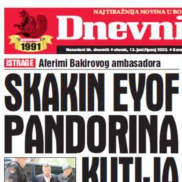 U današnjem "Dnevnom avazu" čitajte: Skakin EYOF Pandorina kutija