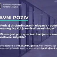 Ministarstvo privrede KS objavilo još dva javna poziva za poticaje razvoju male privrede
