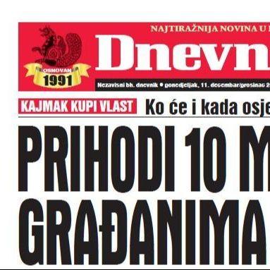 U današnjem "Dnevnom avazu" čitajte: Prihodi 10 milijardi, građanima sve teže