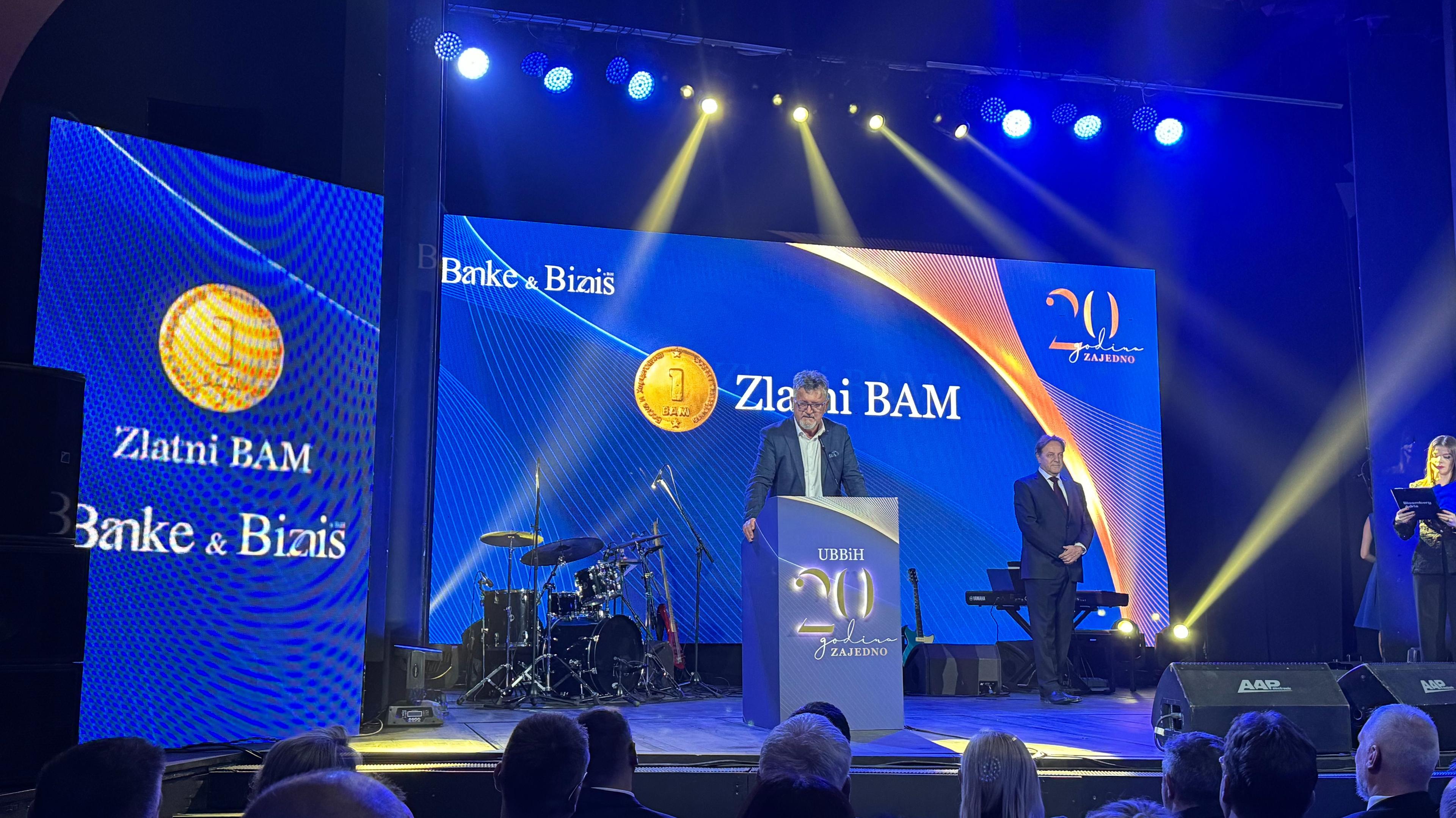 Razvojna banka FBiH dobitnik priznanja "Zlatni BAM" za podsticanje investicija i podršku razvoju privrede