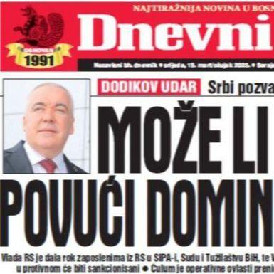 U današnjem "Dnevnom avazu" čitajte može li Ćulum povući domino efekat