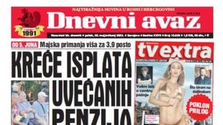 Danas u "Dnevnom avazu" čitajte: Kreće isplata uvećanih penzija