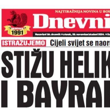 U današnjem "Dnevnom avazu" čitajte: Stižu helikopteri i Bayraktari 