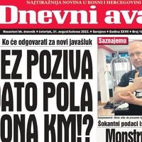 U današnjem izdanju "Dnevnog avaza" čitajte: Bez poziva dato pola miliona KM!?