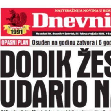 U današnjem "Dnevnom avazu" čitajte o opasnom planu nakon presude: Dodik žestoko udario na BiH!