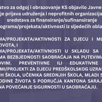 Ministarstvo za odgoj i obrazovanje KS - Javni pozivi za sufinansiranje projekata