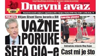 U današnjem "Dnevnom avazu" čitajte: Važne poruke šefa CIA-e