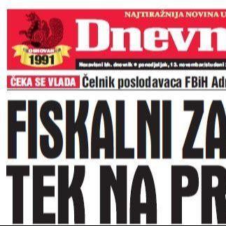 U današnjem "Dnevnom avazu" čitajte: Fiskalni zakon tek na proljeće