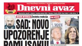 U današnjem "Dnevnom avazu" čitajte: Amerikanci poslali novo upozorenje Rami Isaku!