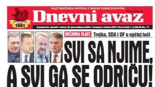 U današnjem "Dnevnom avazu" čitajte o opštoj tuči Trojke, SDA i DF-a za državnu vlast