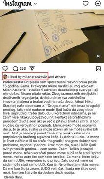 Objava na Instagramu - Avaz