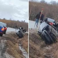 Nesreća na Rostovu: Automobil sletio s ceste i završio na krovu