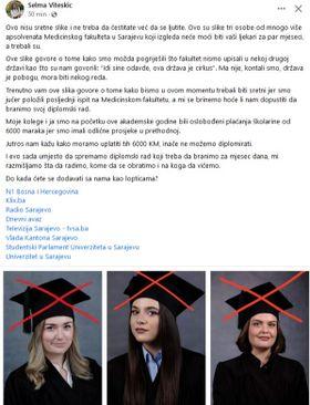 Objava studentice Selme - Avaz