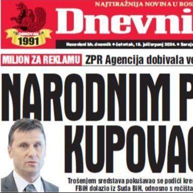 U današnjem "Dnevnom avazu" čitajte: Narodnim parama kupovao slavu