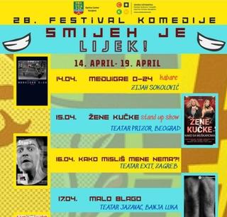 U aprilu u Sarajevu 28. Festival komedije "Smijeh je lijek"