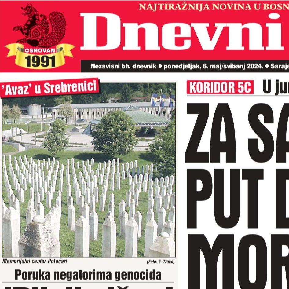 U današnjem "Dnevnom avazu" čitajte: Za sat kraći put do mora