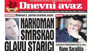 U današnjem "Dnevnom avazu" čitajte: Narkoman smrskao glavu starici