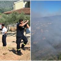 Foto / Vatrogasci drugi dan gasili požar na brdu Križevac, sve otežavao vjetar i nepristupačan teren