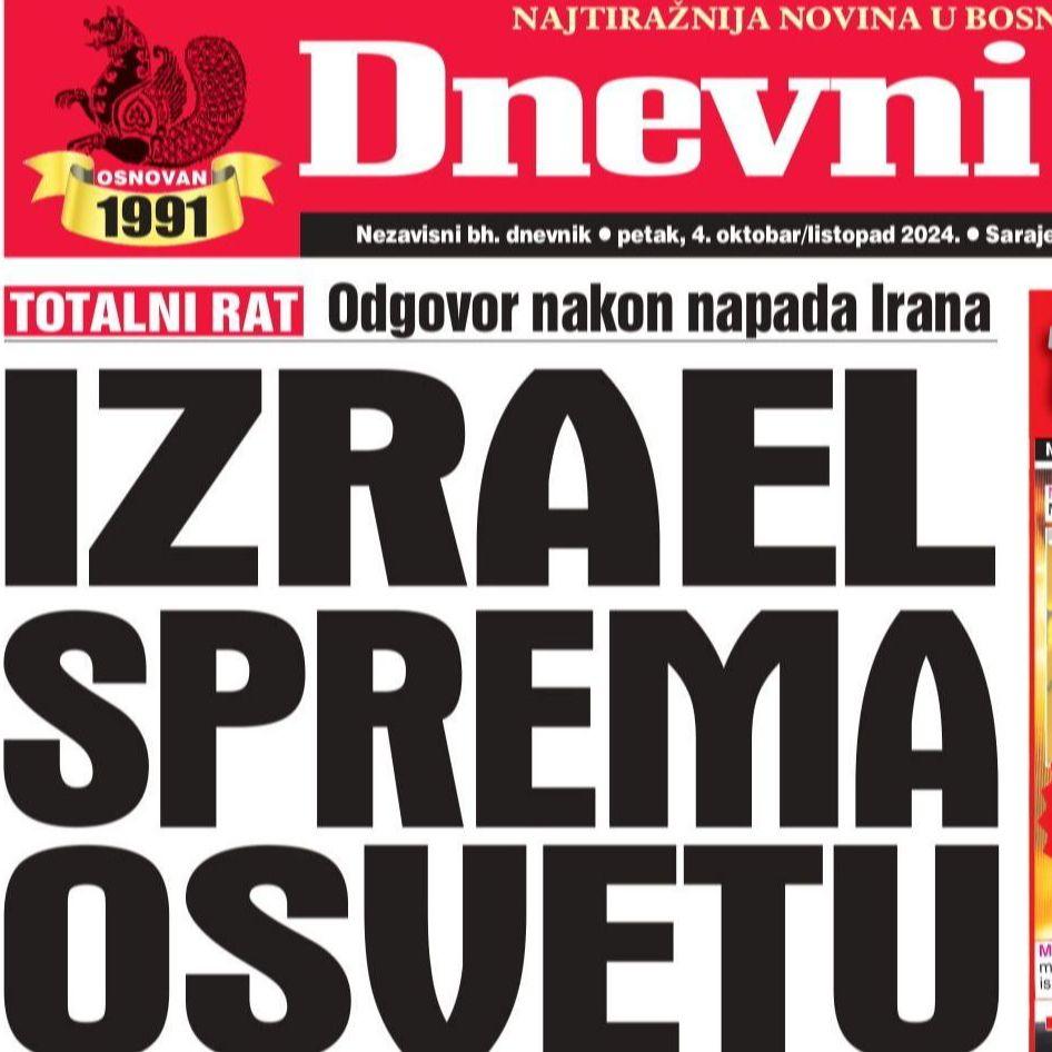 U današnjem "Dnevnom avazu" čitajte da li Izrael sprema osvetu na iranski napad