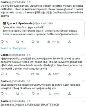 Objava Gorice na Twitteru - Avaz