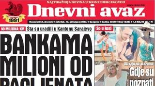 U današnjem "Dnevnom avazu" čitajte: Bankama milioni od pacijenata