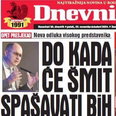 U današnjem "Dnevnom avazu" čitajte: Do kada će Šmit spašavati BiH