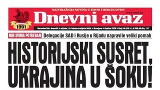 U današnjem "Dnevnom avazu" čitajte o historijskom susretu u Rijadu