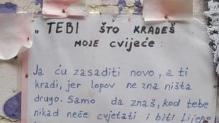 Žena ostavila poruku kradljivcu cvijeća: "Samo da znaš, kod tebe nikad neće cvjetati i biti lijepo kao kod mene"